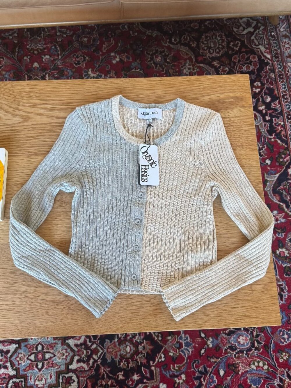 NWT Organic Basics True Knit Cardigan SIZE medium
